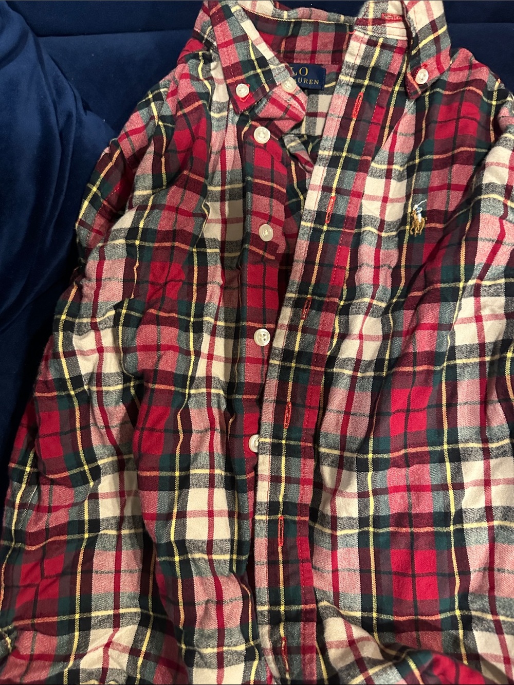 Polo by Ralph Lauren Red Green White Plaid Button-Down Shirt